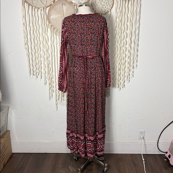 Natural Life NWT Rosa Long Sleeve Maxi Dress in Black and Red Floral Size L - Picture 5 of 12
